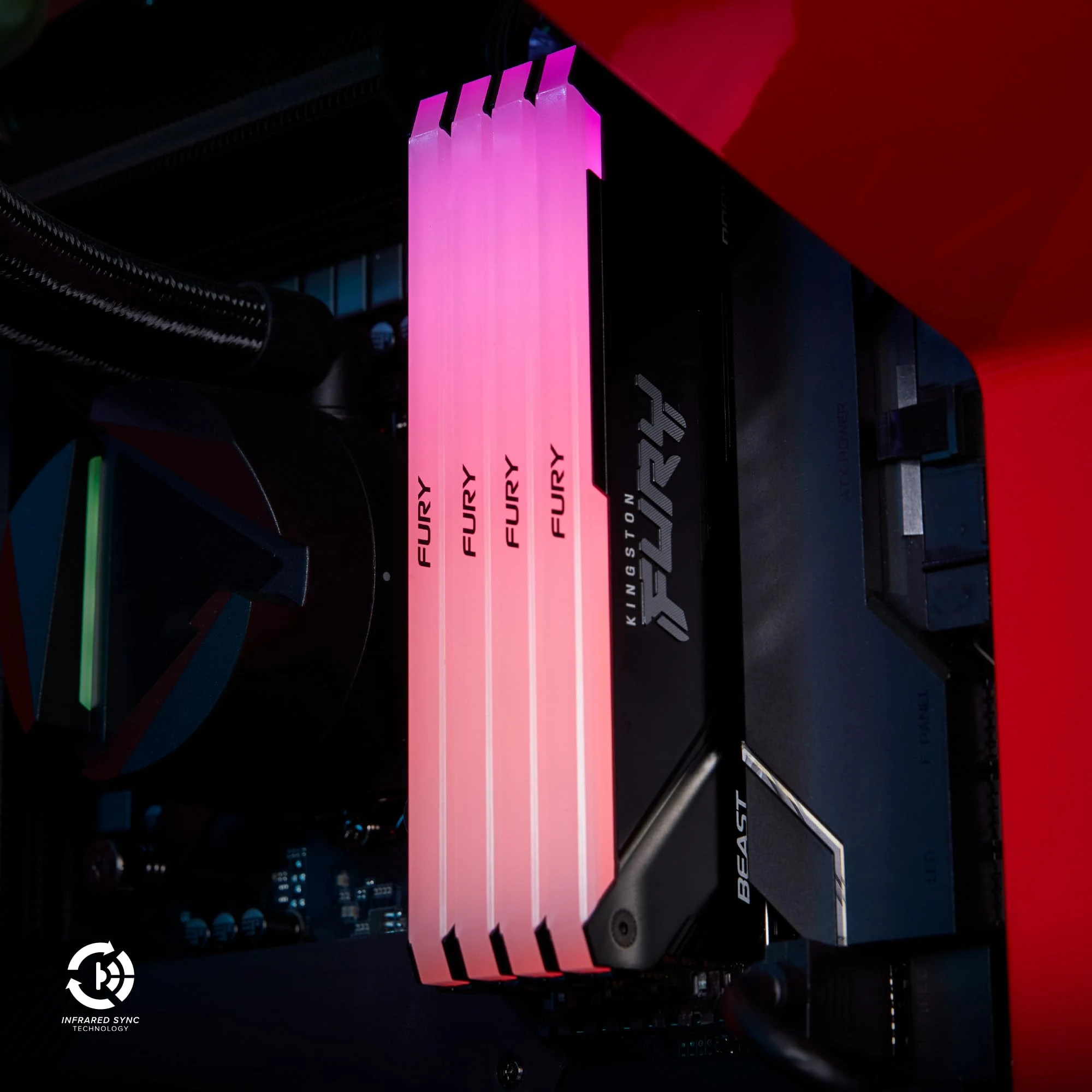 RAM PC Kingston FURY Beast RGB 16GB (1x16GB) DDR4 3600MHz - Black - New