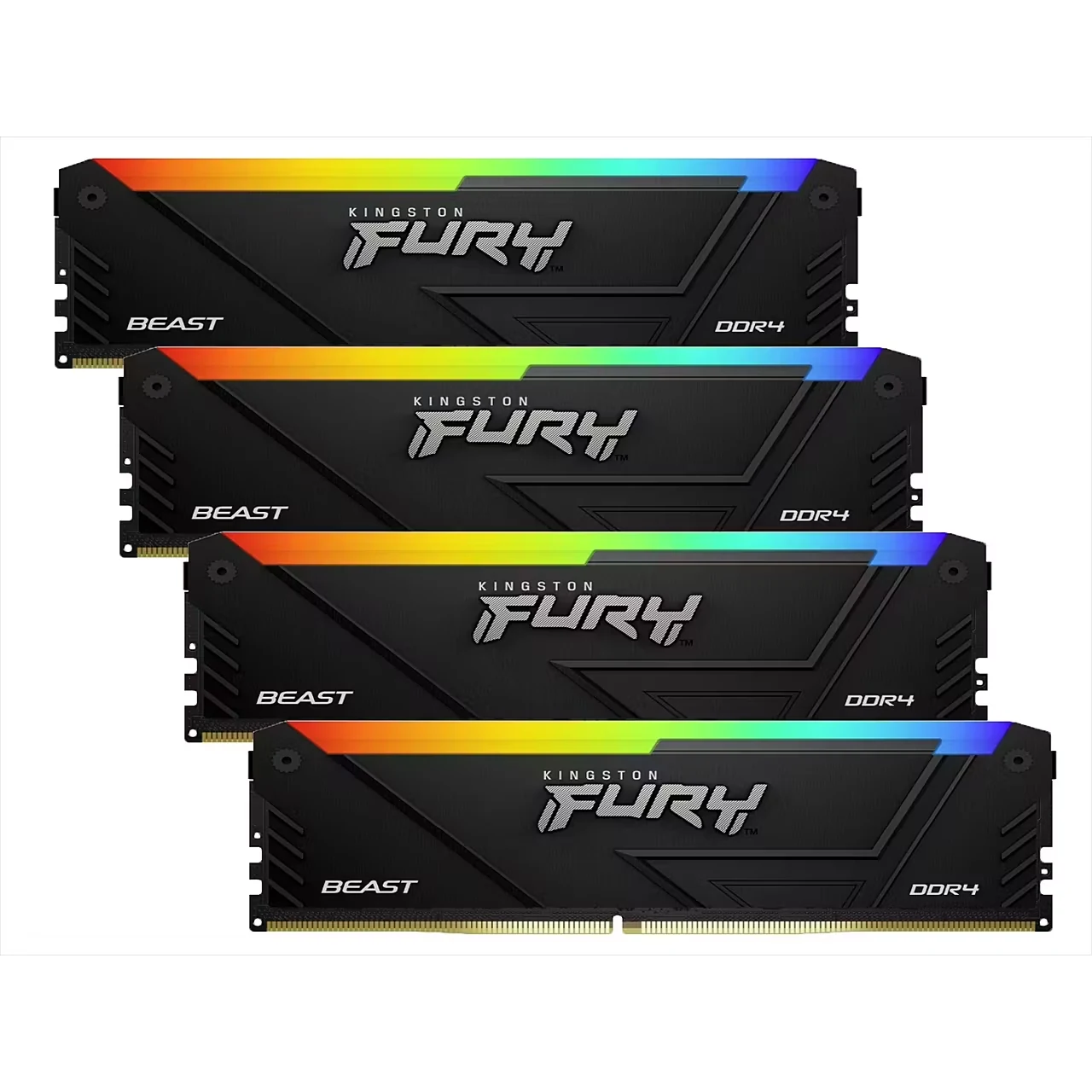 RAM PC Kingston FURY Beast RGB 64GB (4x16GB) DDR4 3200MHz - Black - New