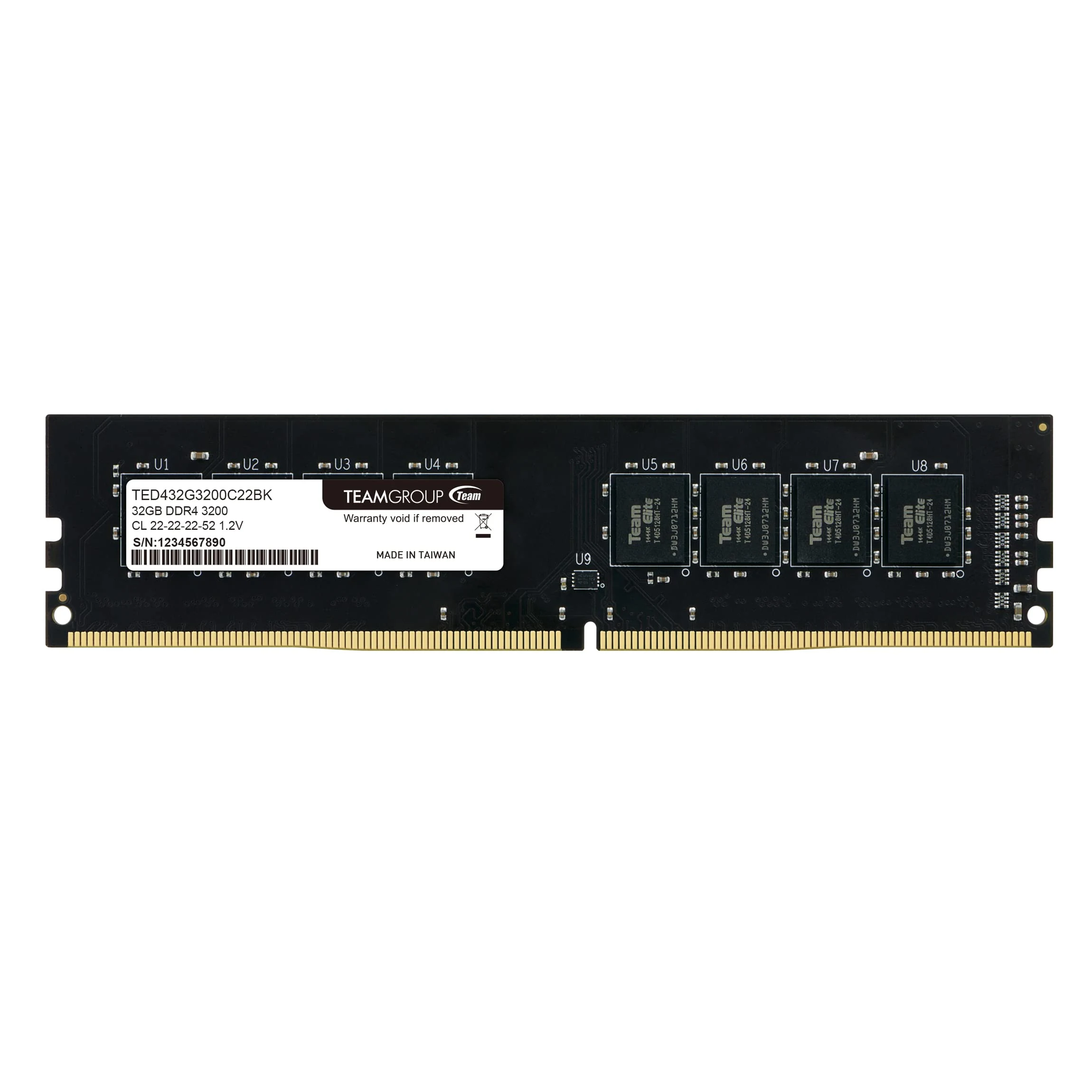 RAM PC TeamGroup Elite 32GB (2x16GB) DDR4 3200MHz - Green - New