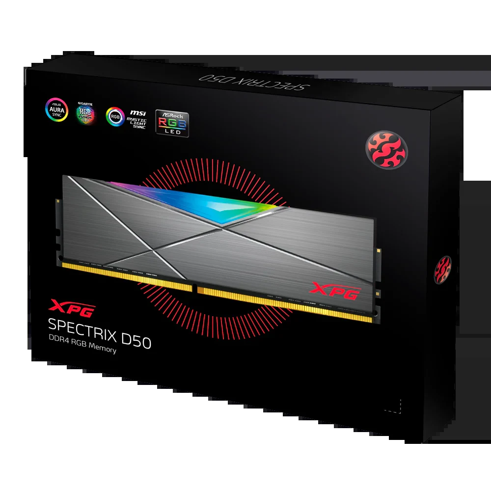 RAM PC XPG SPECTRIX D50 RGB 8GB (1x8GB) DDR4 3200MHz - Tungsten Gray - New