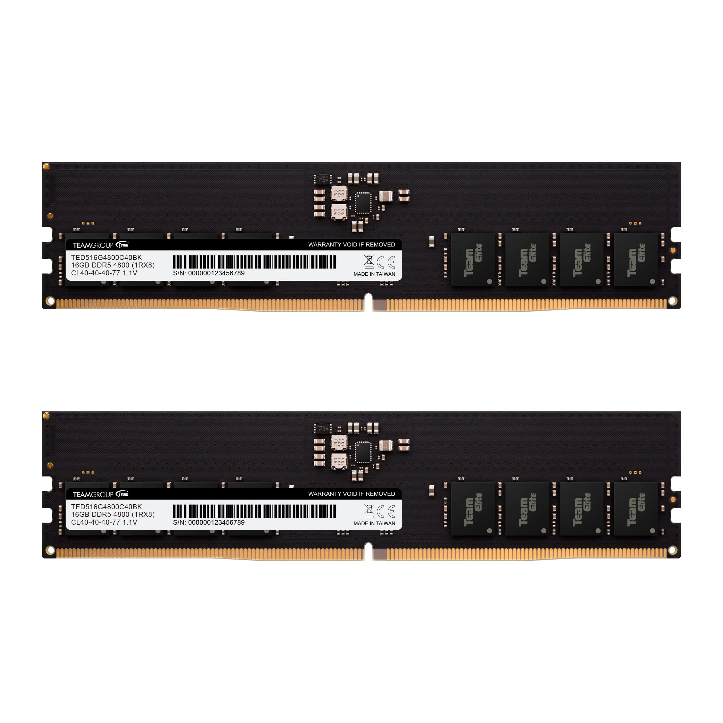 RAM TeamGroup Elite 32GB (2x16GB) DDR5 4800MHz - Green - New