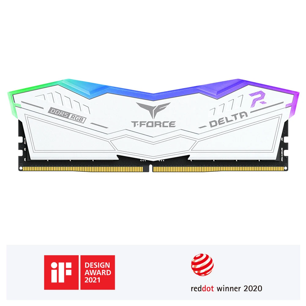 RAM TeamGroup T-Force Delta RGB 16GB (1x16GB) DDR5 6000MHz - White - New