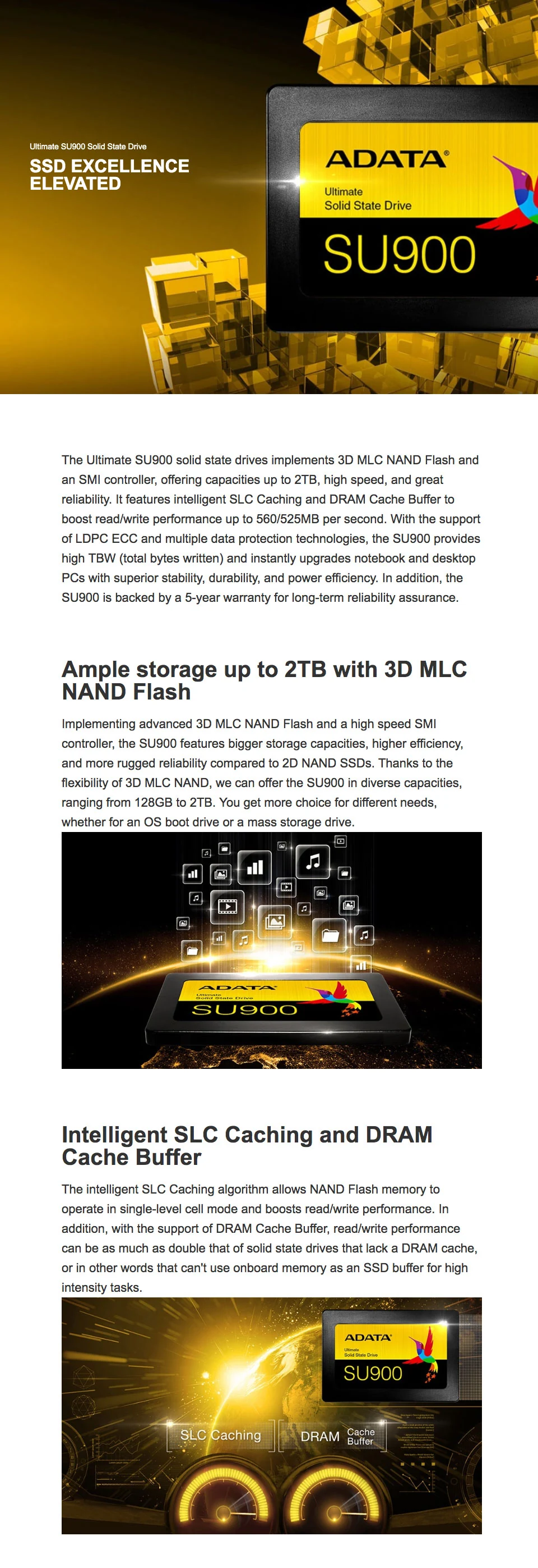 SSD ADATA SU900 1TB SATA 2.5 inch - ASU900SS-1TM-C