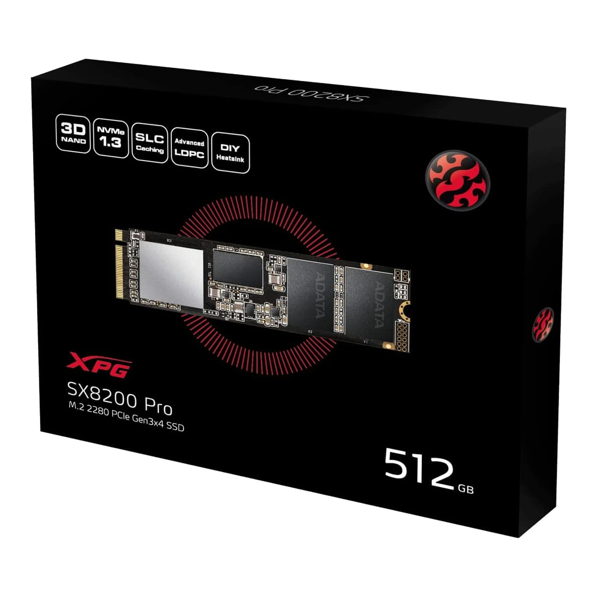 SSD ADATA XPG SX8200 PRO 512GB NVMe M.2 2280 - ASX8200PNP-512GT-C