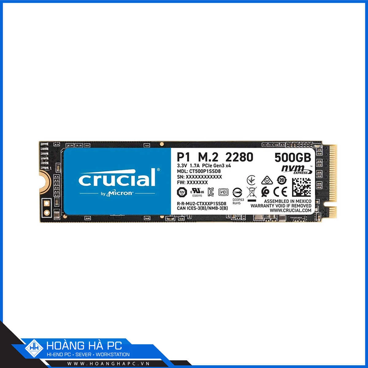 SSD Crucial P1 256GB Gen 3x4 - New