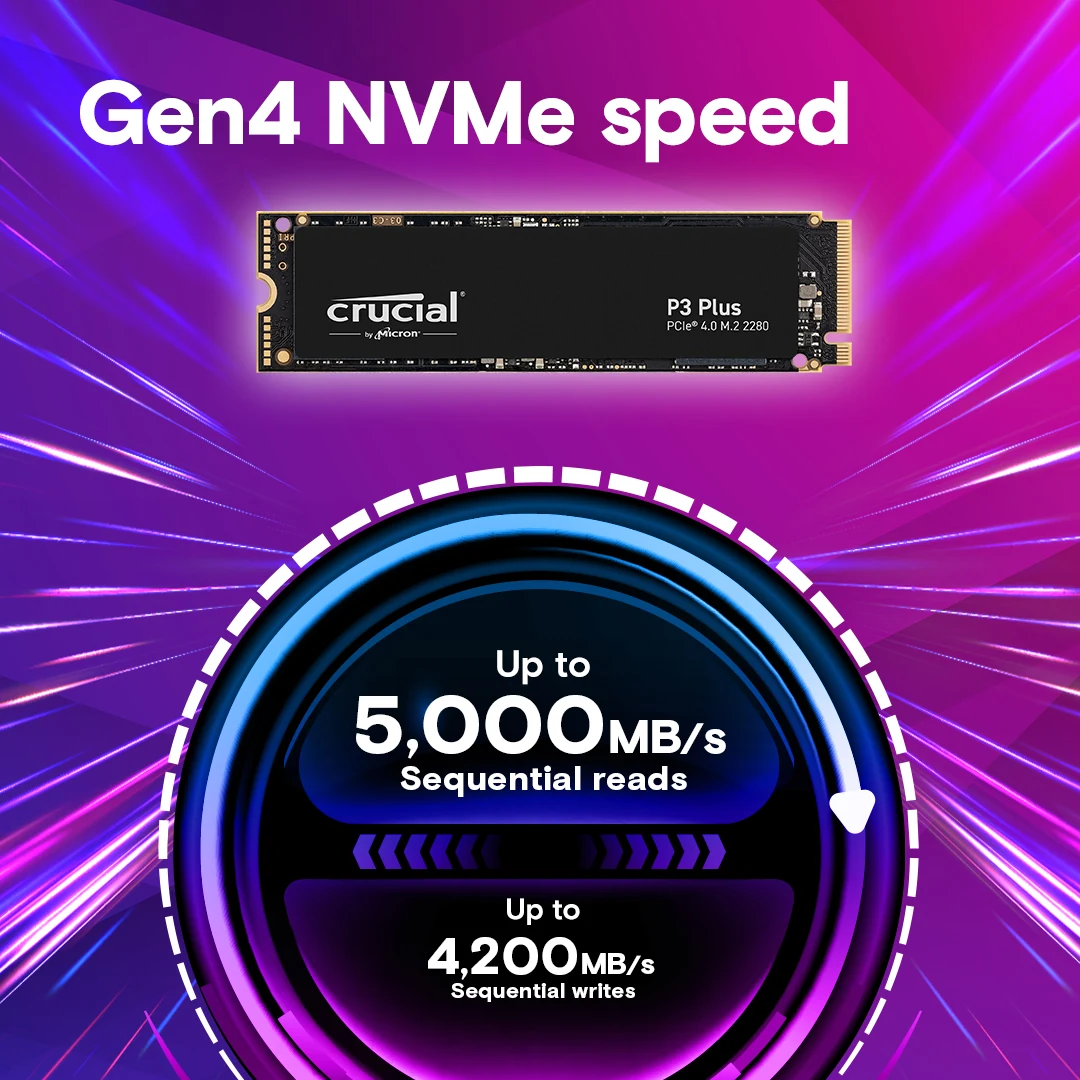 SSD Crucial P3 500GB - M.2 NVMe - PCIe Gen 3x4 - New