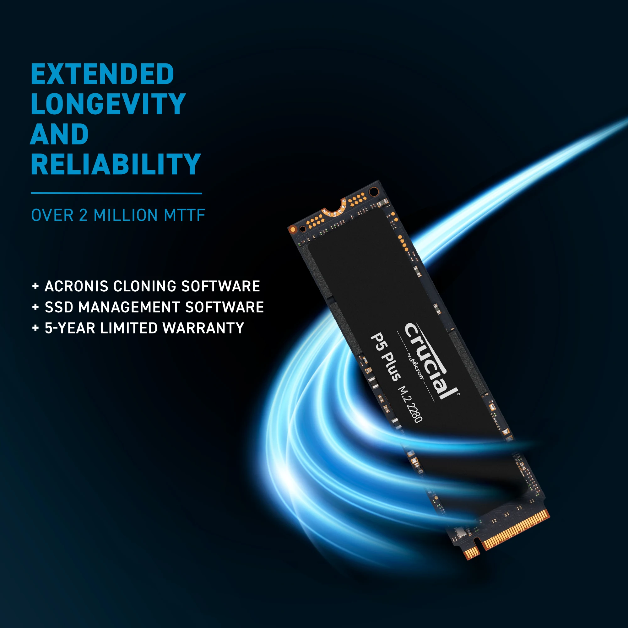 SSD Crucial P5 Plus 500GB - M.2 NVMe - PCIe Gen 4x4 - New