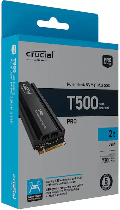 SSD Crucial T500 1TB - M.2 NVMe - PCIe Gen 4x4 - New