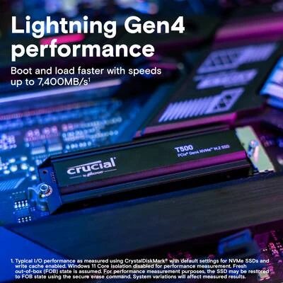 SSD Crucial T500 1TB - M.2 NVMe - PCIe Gen 4x4 - New