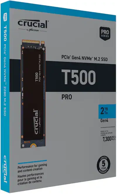 SSD Crucial T500 1TB - M.2 NVMe - PCIe Gen 4x4 - New