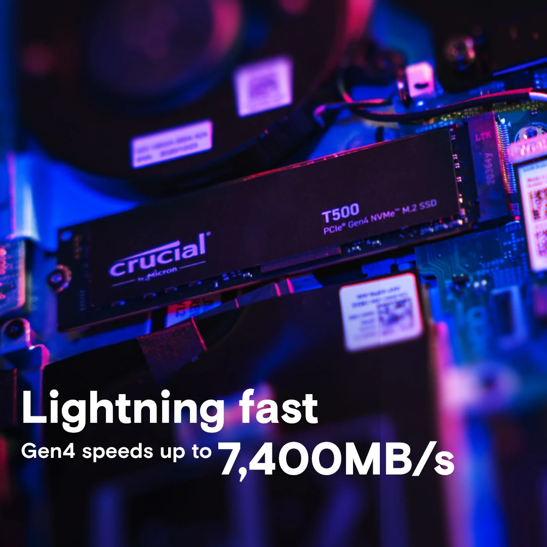 SSD Crucial T500 500GB - M.2 NVMe - PCIe Gen 4x4 - New