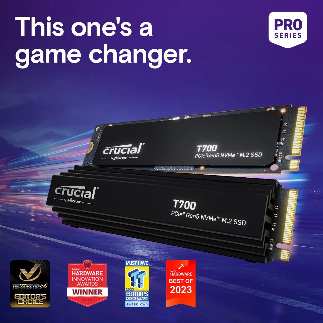 SSD Crucial T700 1TB - M.2 NVMe - PCIe Gen 5x4 - New