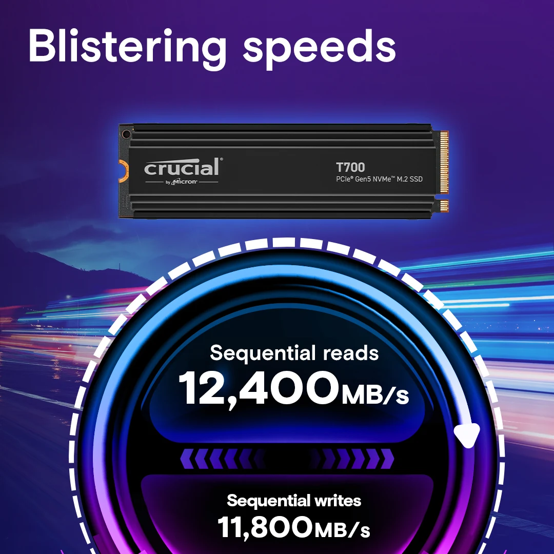 SSD Crucial T700 1TB - M.2 NVMe - PCIe Gen 5x4 - New