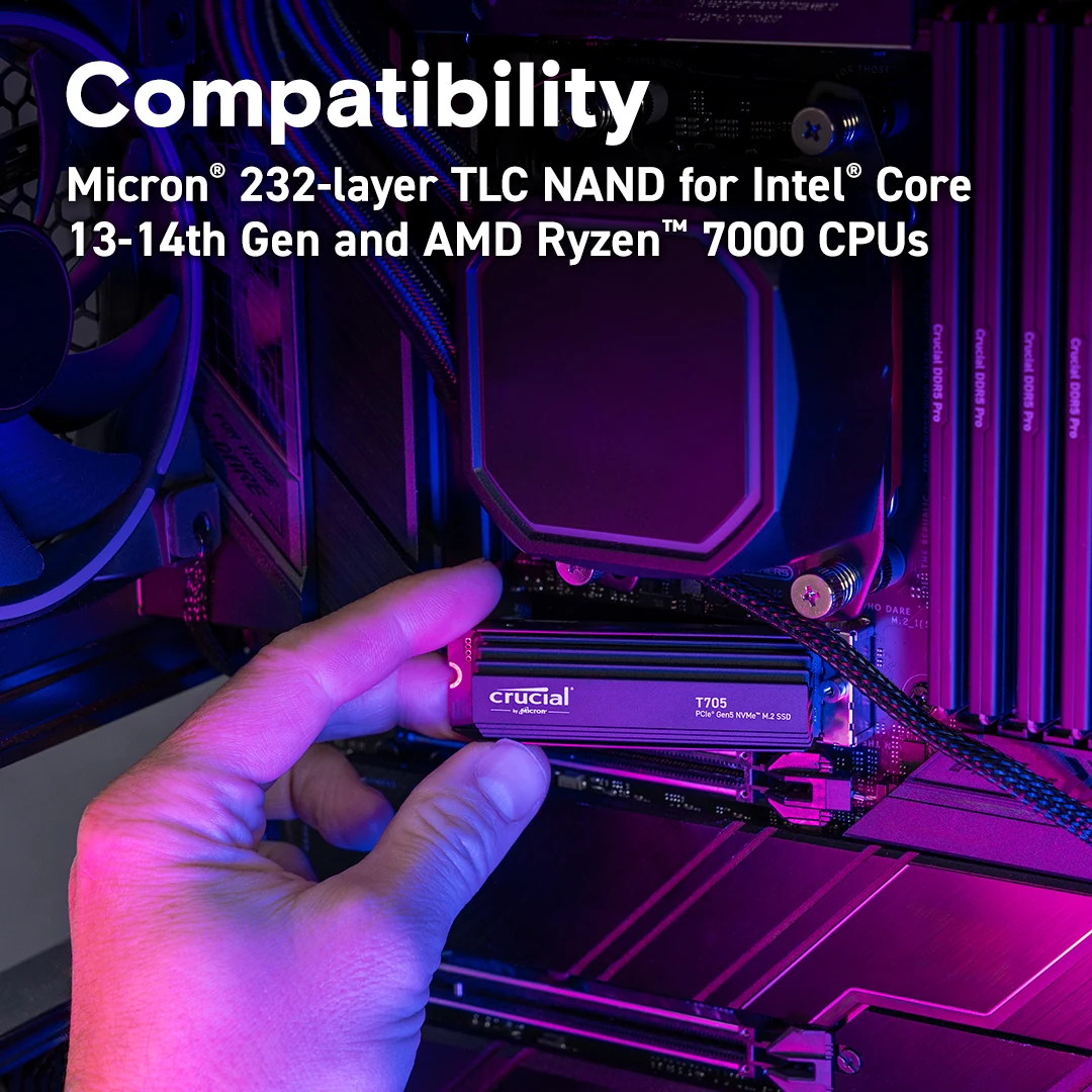 SSD Crucial T705 1TB - M.2 NVMe - PCIe Gen 5x4 - New