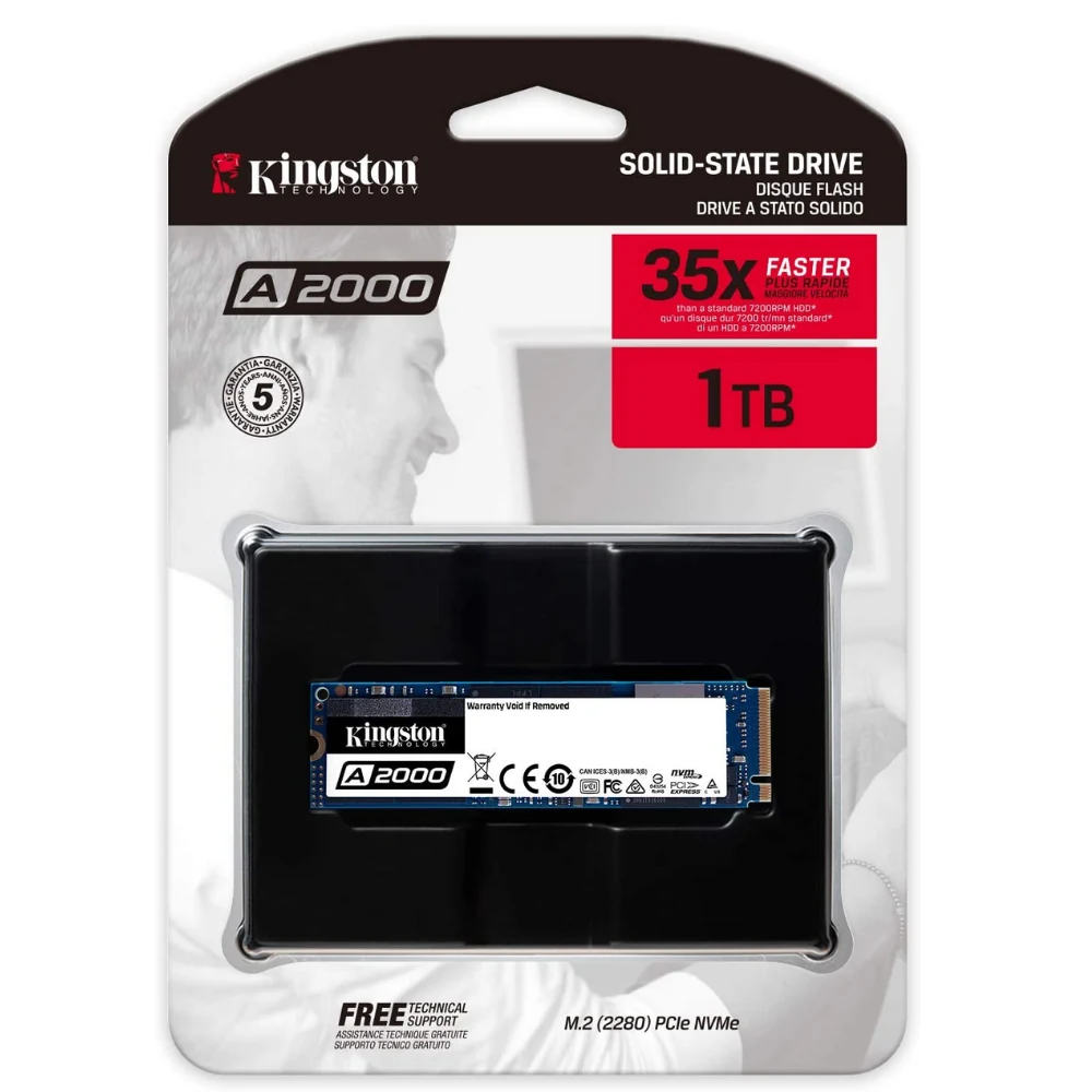 SSD Kingston A2000 1TB - M.2 NVMe - PCIe Gen 3x4 - New
