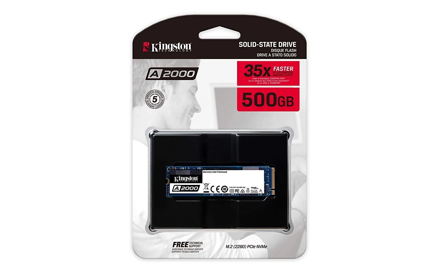 SSD Kingston A2000 500GB - M.2 NVMe - PCIe Gen 3x4 - New