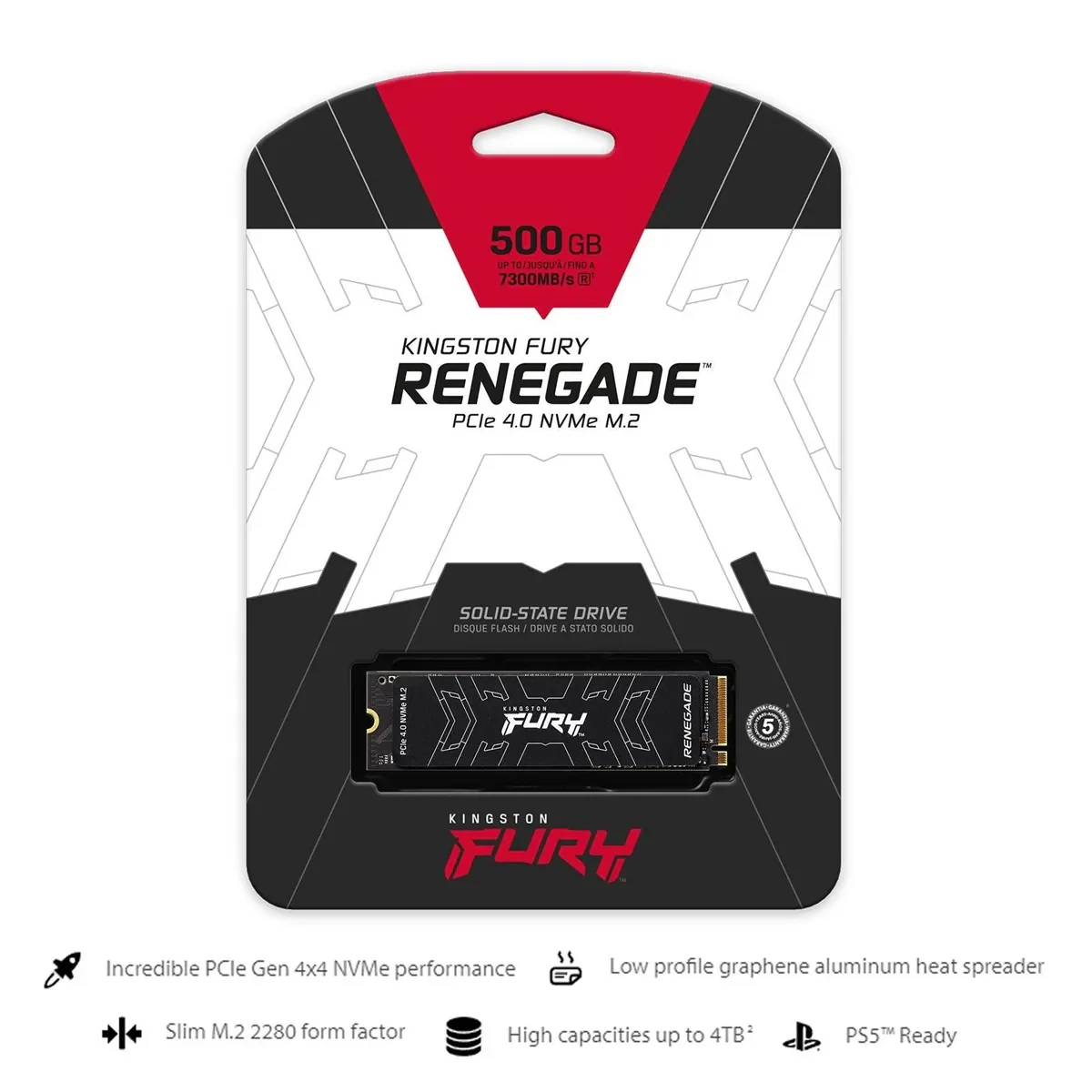 SSD Kingston FURY Renegade 500GB - M.2 NVMe - PCIe Gen 4x4 - New