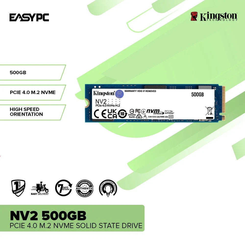 SSD Kingston NV1 500GB - M.2 NVMe - PCIe Gen 3x4 - New