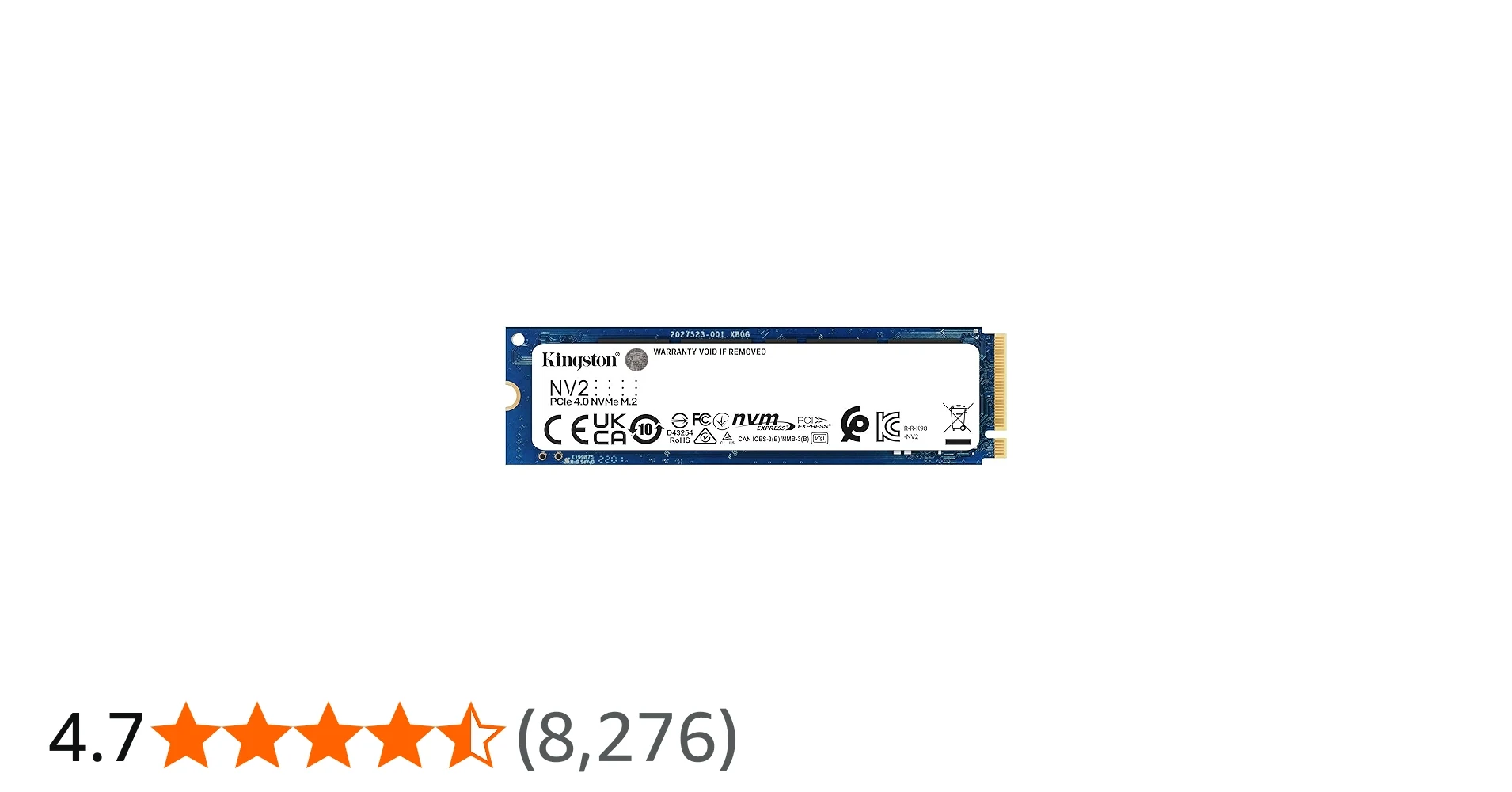 SSD Kingston NV2 500GB - M.2 NVMe - PCIe Gen 4x4 - New