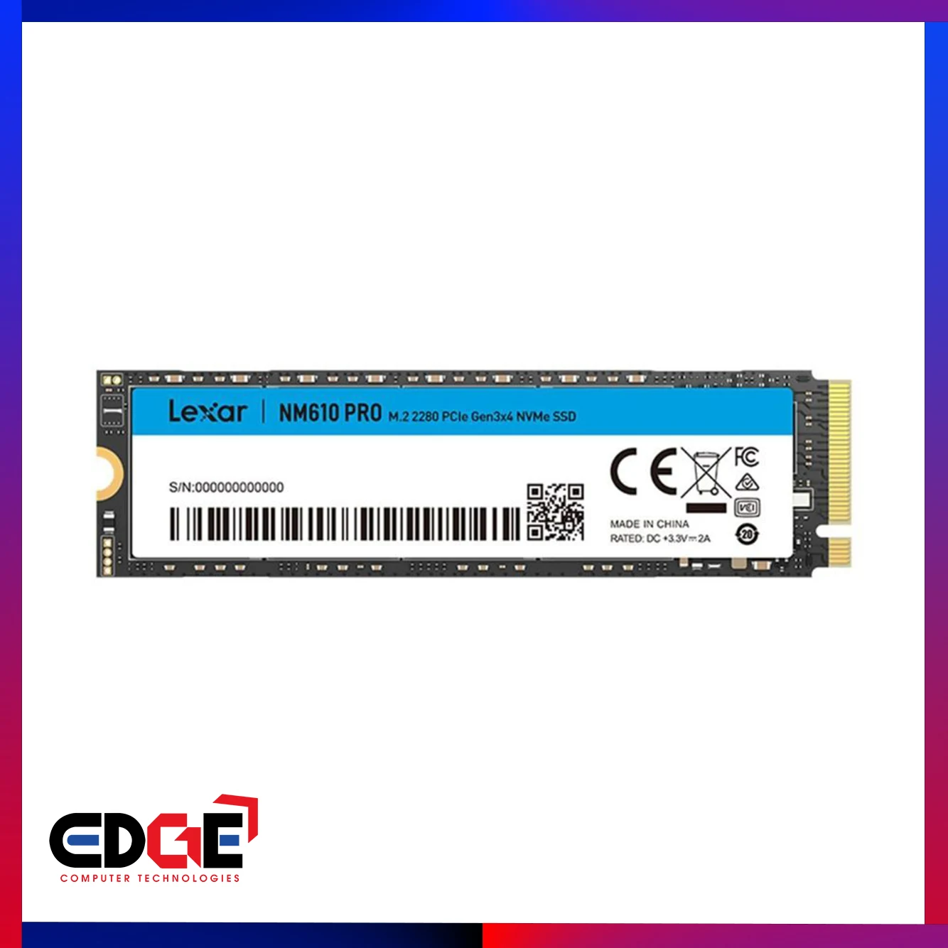SSD Lexar NM610 PRO 1TB - M.2 NVMe - PCIe Gen 3x4 - New