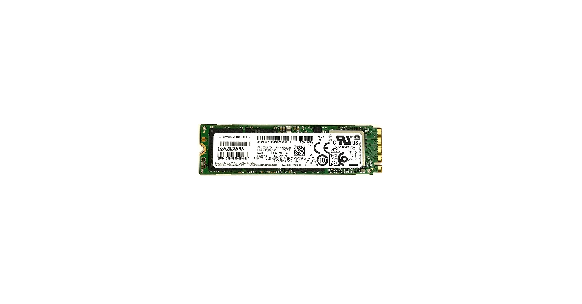 SSD Samsung NVMe PM981 256GB Gen 3x4 - New