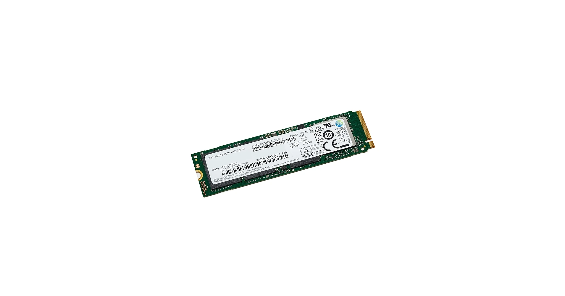 SSD Samsung NVMe PM981 256GB Gen 3x4 - New