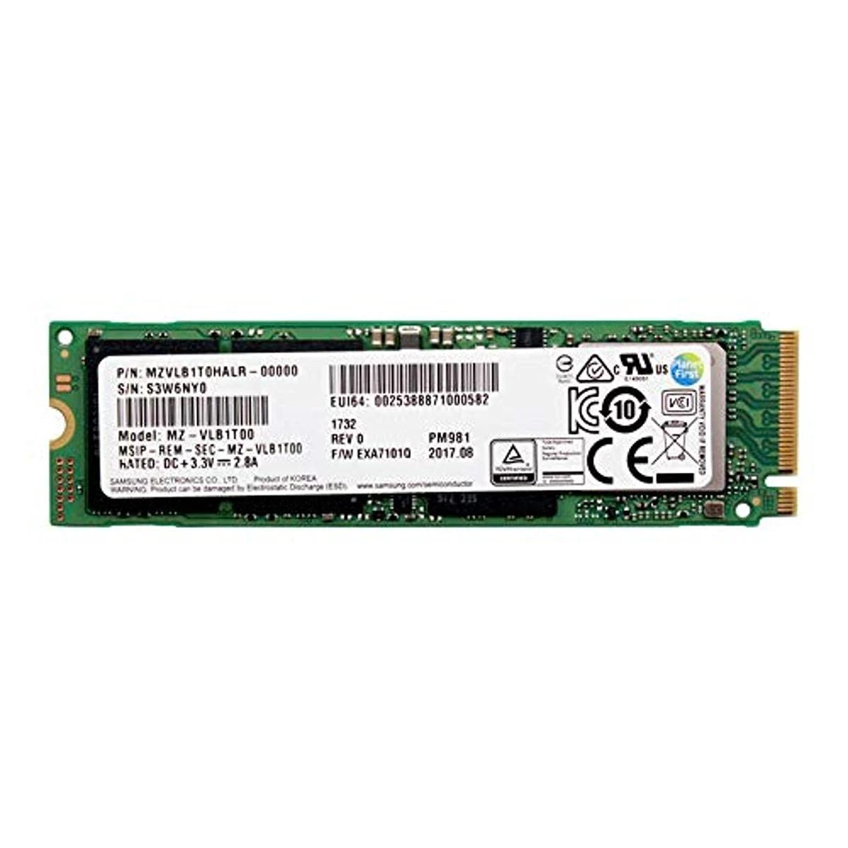 SSD Samsung PM981 1TB - M.2 NVMe - PCIe Gen 3x4 - New