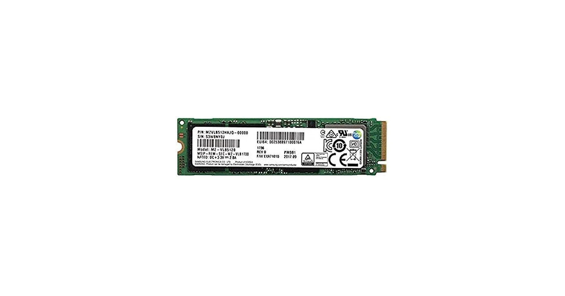SSD Samsung PM981 512GB - M.2 NVMe - PCIe Gen 3x4 - New