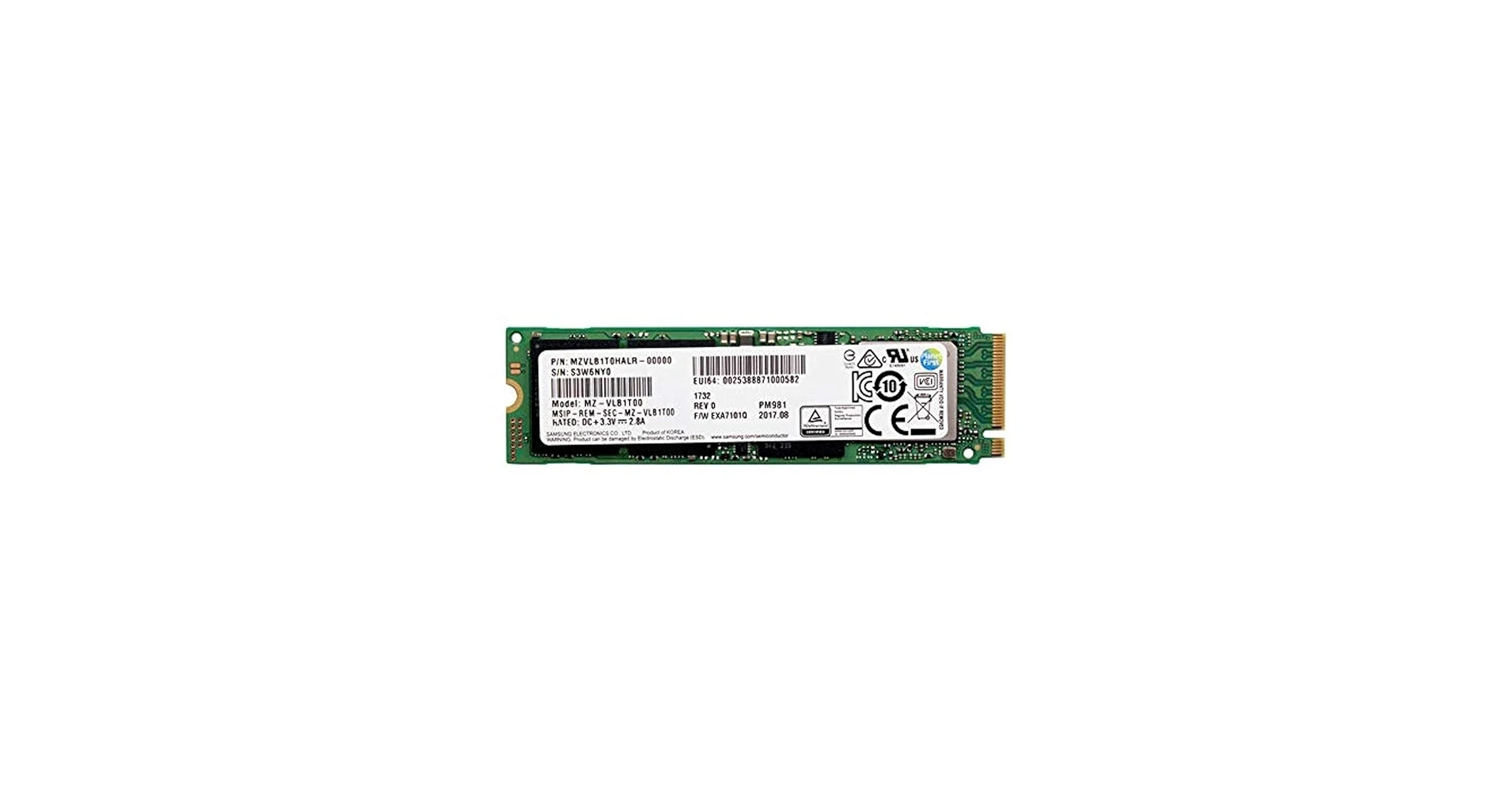 SSD Samsung PM981a 1TB - M.2 NVMe - PCIe Gen 3x4 - New