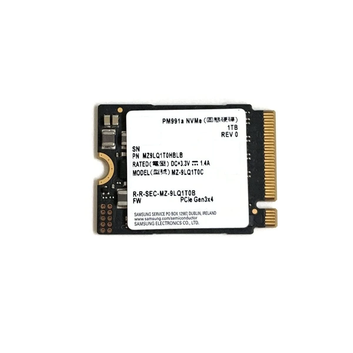 SSD Samsung PM991 1TB - M.2 NVMe - PCIe Gen 3x4 - New