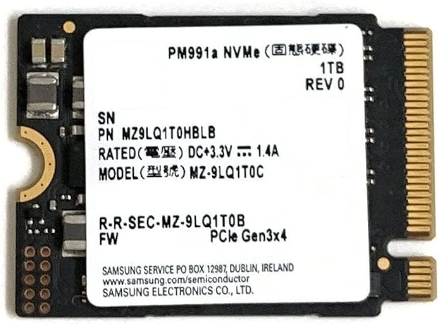 SSD Samsung PM991 1TB - M.2 NVMe - PCIe Gen 3x4 - New