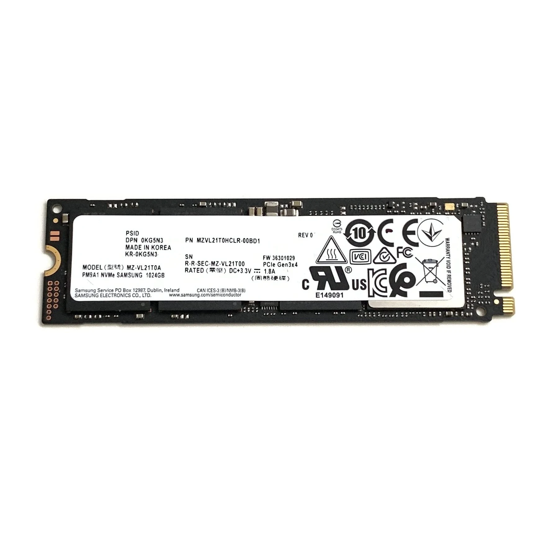 SSD Samsung PM9A1 1TB - M.2 NVMe - PCIe Gen 4x4 - New