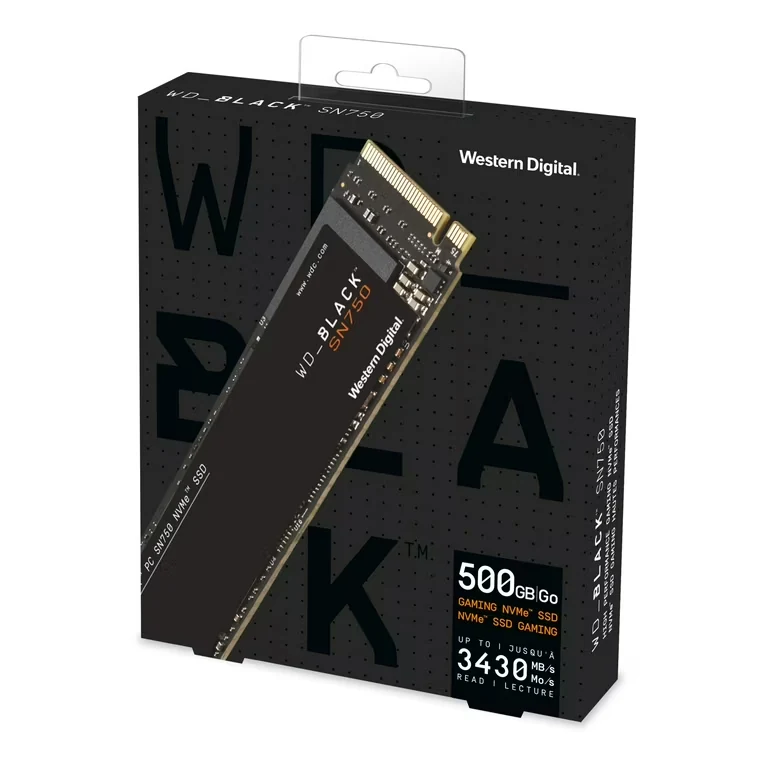 SSD Western Digital Black SN750 500GB - M.2 NVMe - PCIe Gen 3x4 - New
