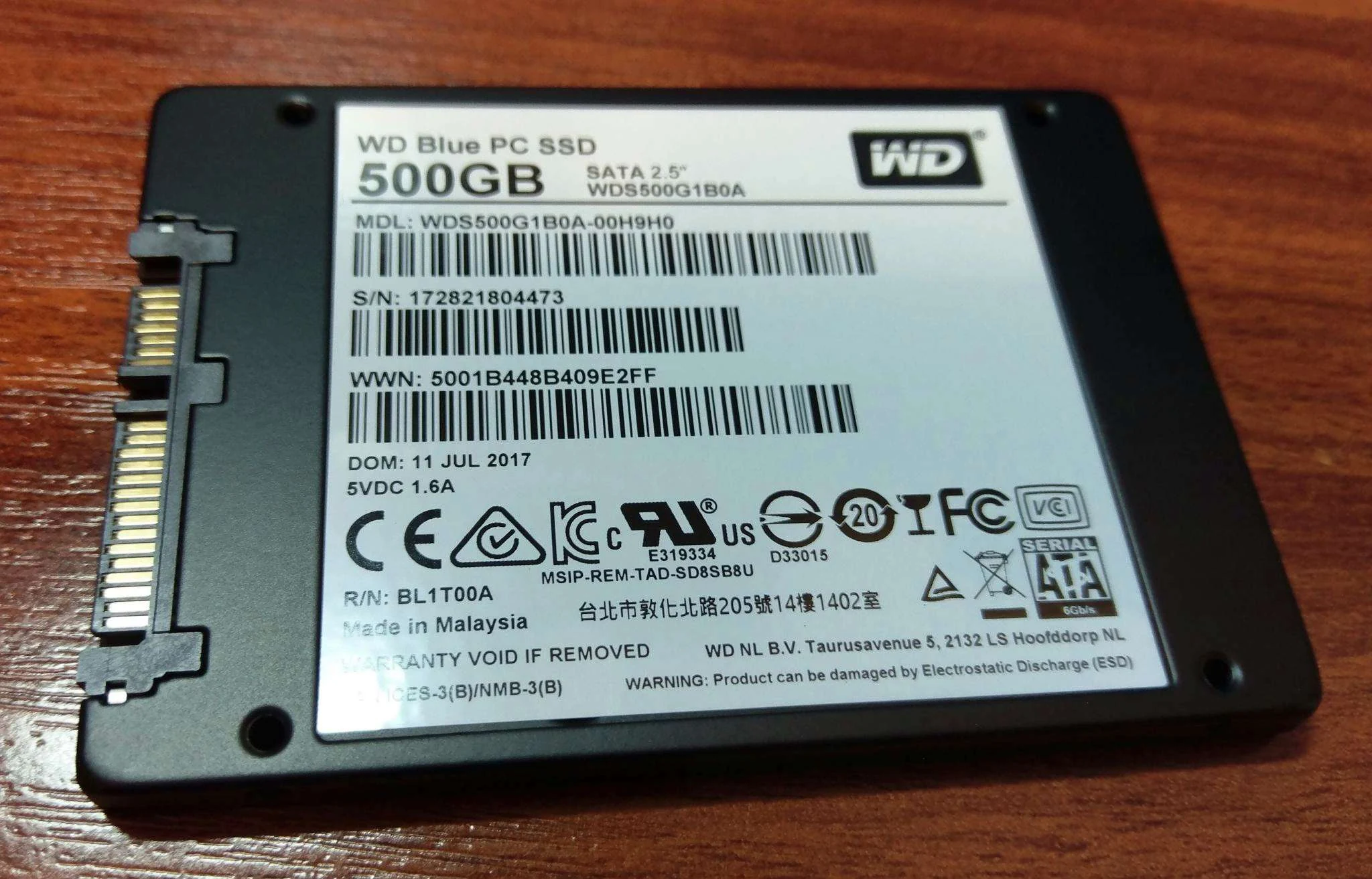 SSD Western Digital Blue 500GB SATA 2.5 inch - WDS500G1B0A