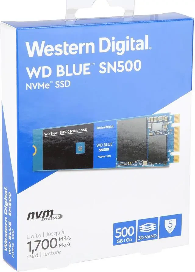 SSD Western Digital Blue SN500 500GB - M.2 NVMe - PCIe Gen 3x2 - New