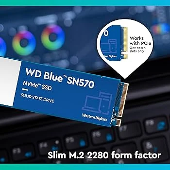 SSD Western Digital Blue SN570 500GB - M.2 NVMe - PCIe Gen 3x4 - New