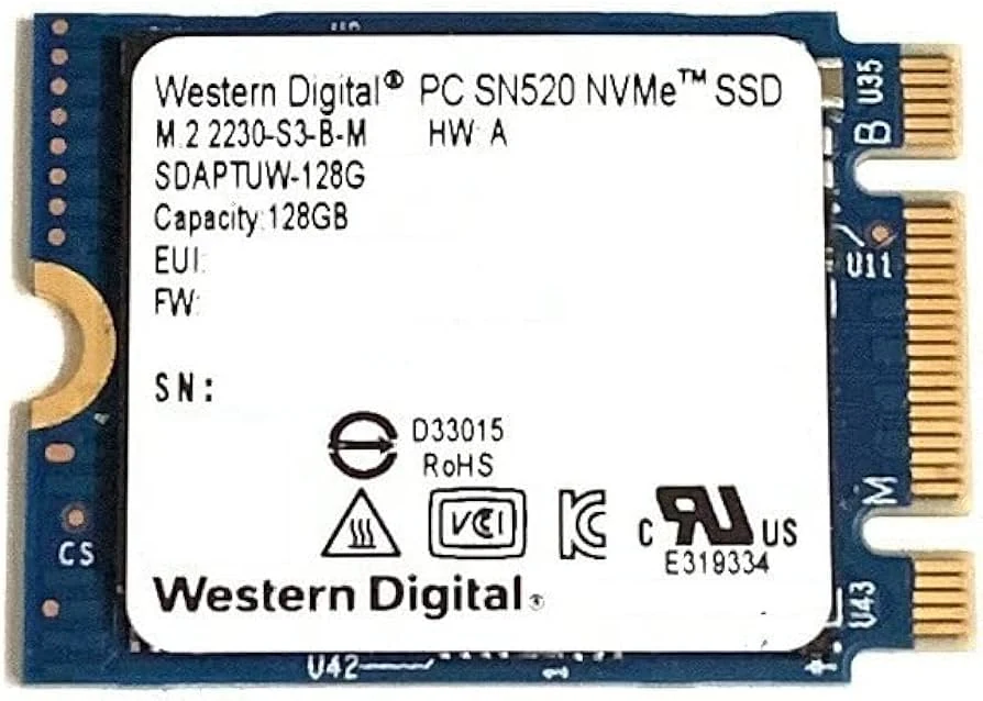 SSD Western Digital PC SN520 1TB - M.2 NVMe - PCIe Gen 3x2 - New