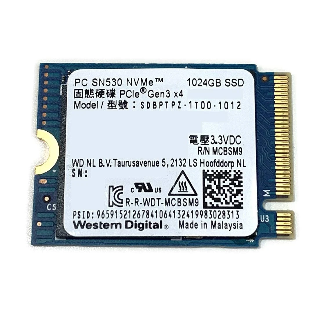SSD Western Digital PC SN530 1TB - M.2 NVMe - PCIe Gen 3x4 - New