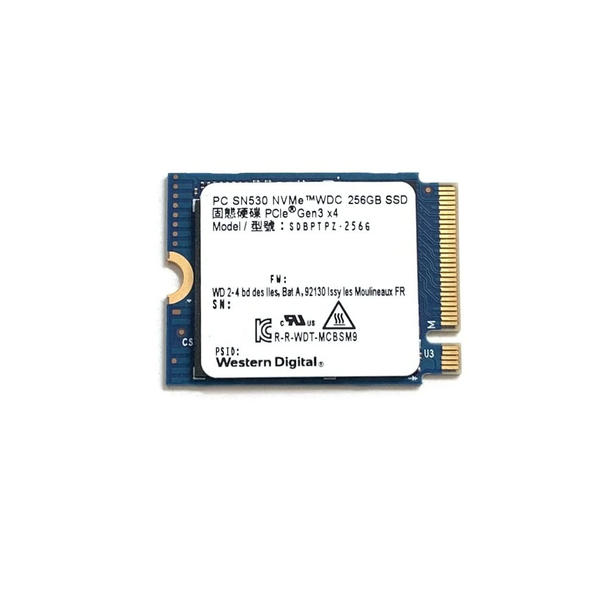 SSD Western Digital PC SN530 256GB Gen 3x4 - New