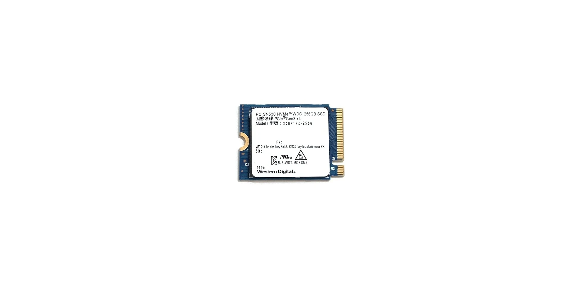 SSD Western Digital PC SN530 256GB Gen 3x4 - New