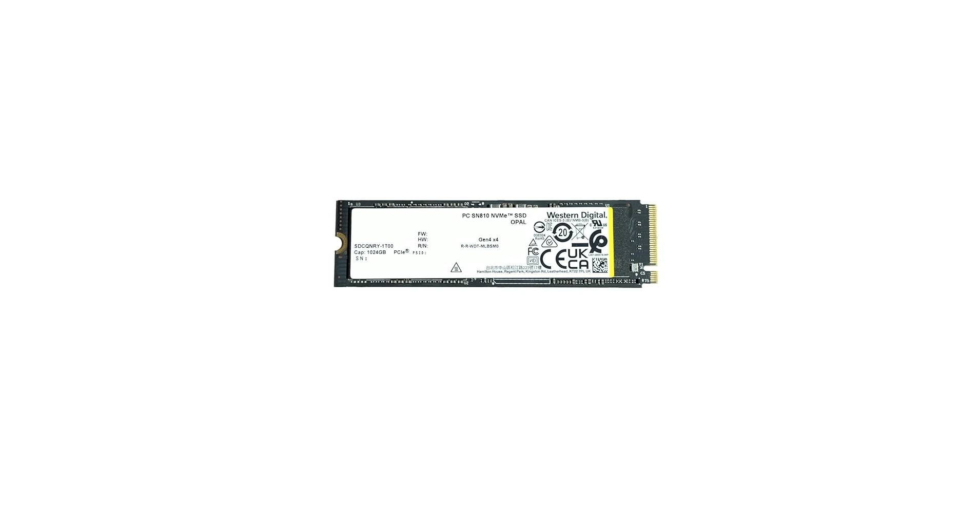 SSD Western Digital PC SN810 1TB - M.2 NVMe - PCIe Gen 4x4 - New