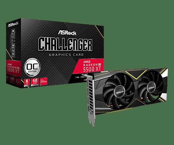 VGA ASRock Challenger D Radeon RX 5500 XT OC 8GB - GDDR6 - NEW