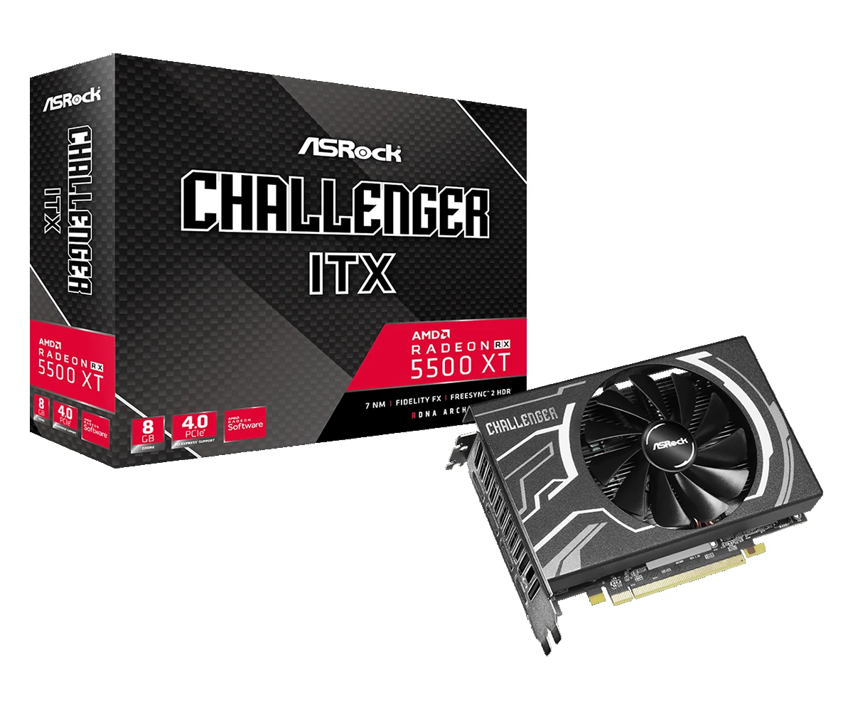 VGA ASRock Challenger D Radeon RX 5500 XT OC 8GB - GDDR6 - NEW