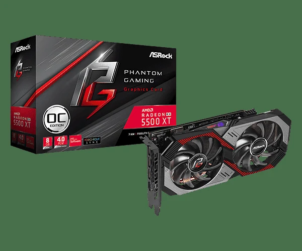 VGA ASRock Phantom Gaming D Radeon RX 5500 XT OC 8GB - GDDR6 - NEW