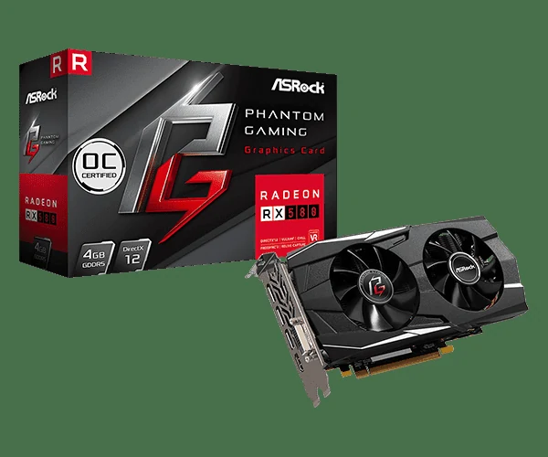 VGA ASRock Phantom Gaming D Radeon RX 580 4GB OC - GDDR5 - NEW