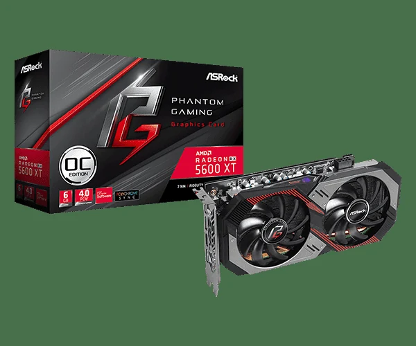 VGA ASRock Phantom Gaming D2 Radeon RX 5600 XT OC 6GB - GDDR6 - NEW