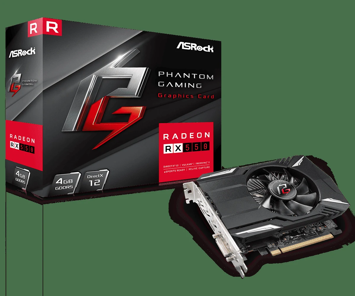 VGA ASRock Phantom Gaming Radeon RX 550 4GB - GDDR5 - NEW