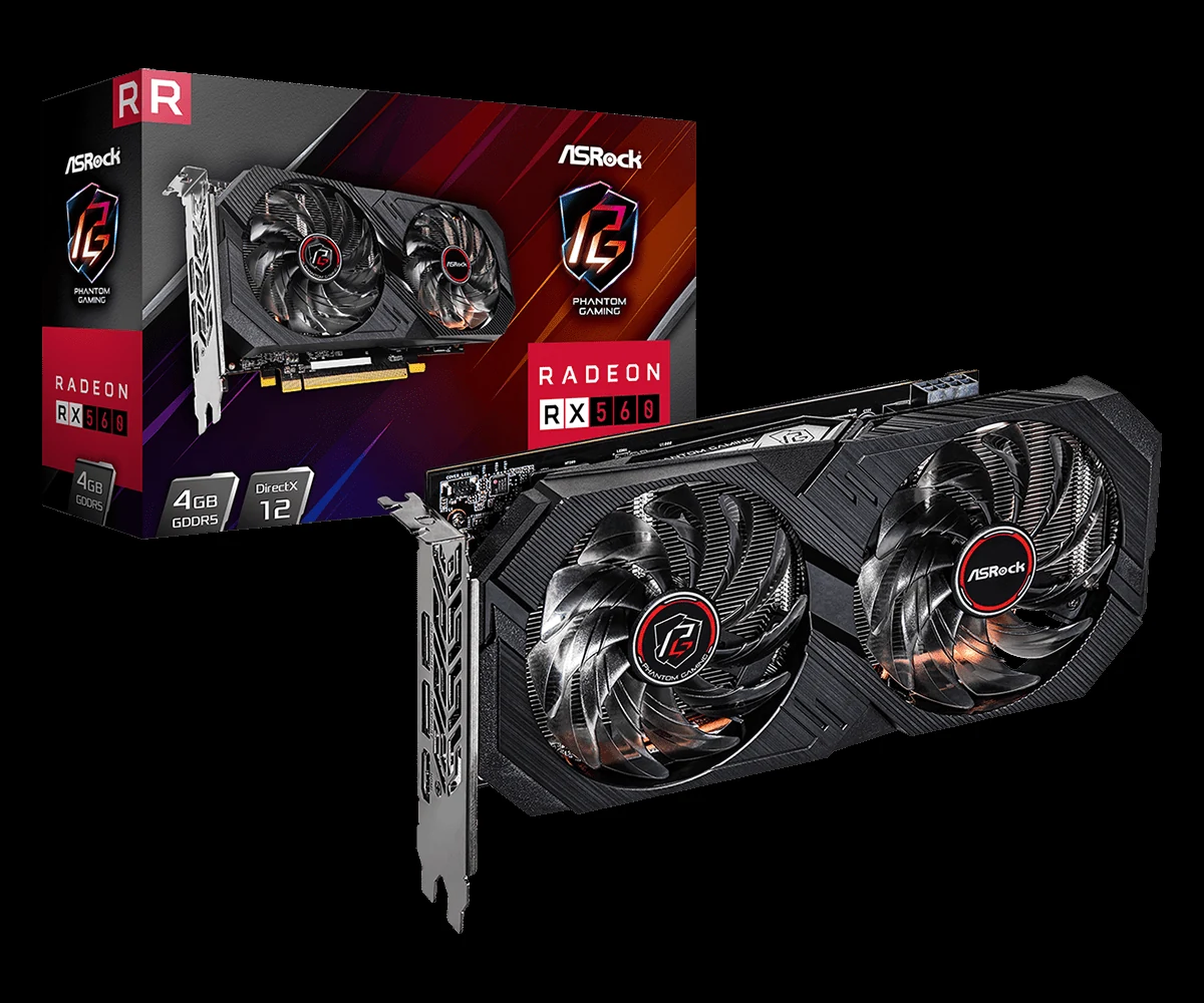 VGA ASRock Phantom Gaming Radeon RX 560 4GB - GDDR5 - NEW