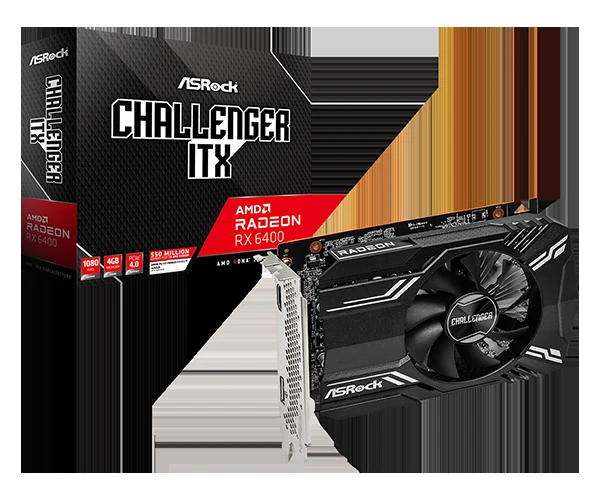 VGA ASRock Radeon RX 6400 Challenger ITX 4GB - GDDR6 - NEW