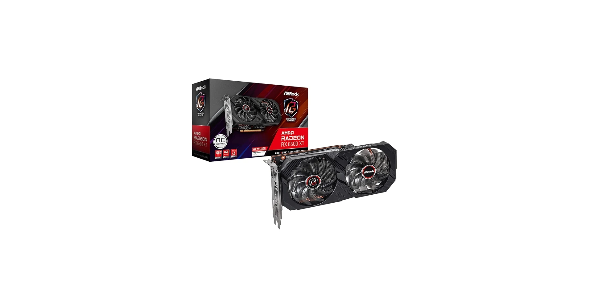 VGA ASRock Radeon RX 6500 XT Phantom Gaming D OC 4GB - GDDR6 - NEW